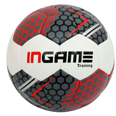 Футбольный мяч Ingame Training IFB-129 бело-красно-серый 1